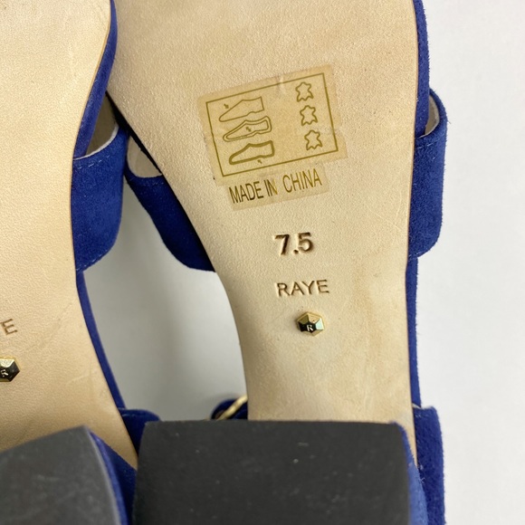 LAST CHANCE for Raye Suede Baker Ankle Strap Block Heel Navy 7.5 - Picture 10 of 11